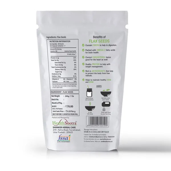 100% Organic Flax Seeds.