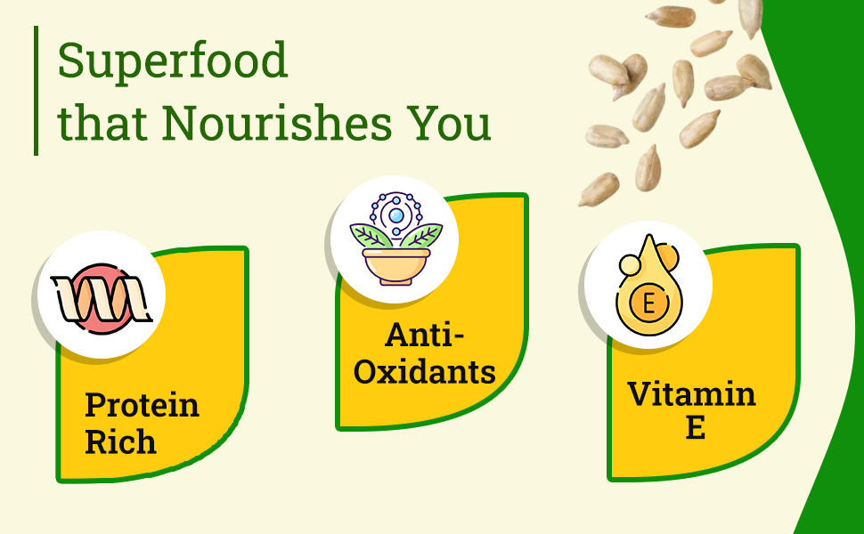 Raw Sunflower Seeds | 100% Natural, Vitamin E Rich Superfood for Heart Health & Energy boost (pack size 200g).