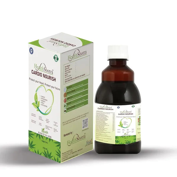 Cardio Nourish Sugar-Free Ayurvedic Juice with Goodness Of Garlic Fenugreek Arjuna Tulsi Artichok Brahmi & Many More, Manage Cholesterol BP & Clean Artery 450ml