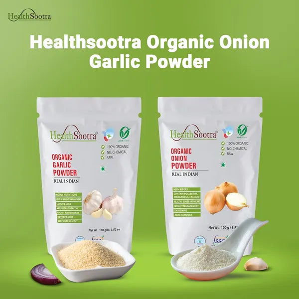 Organic Garlic & Onion Powder Combo 100g Each | Healthy | Spices | Instant Flavor, Additive Free, No Preservatives
