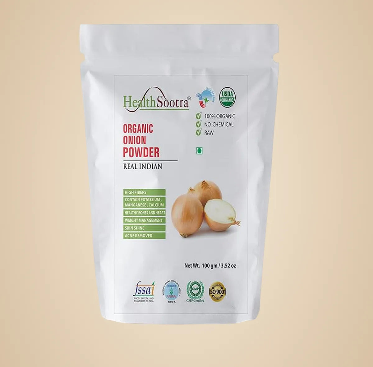 100% Organic Onion Powder. 100g Pack