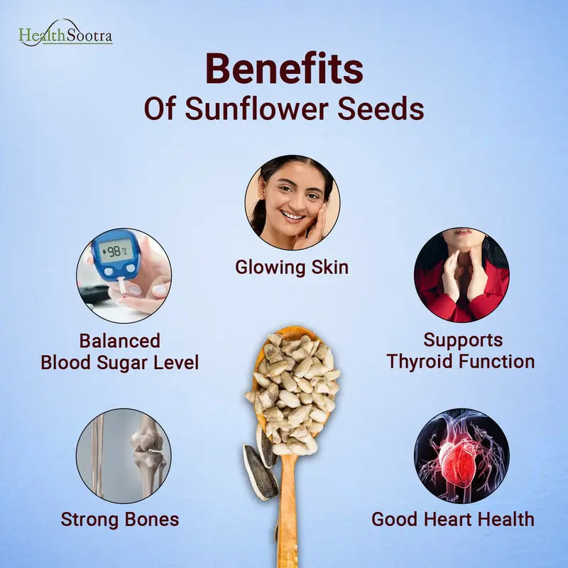 Raw Sunflower Seeds | 100% Natural, Vitamin E Rich Superfood for Heart Health & Energy boost (pack size 200g).