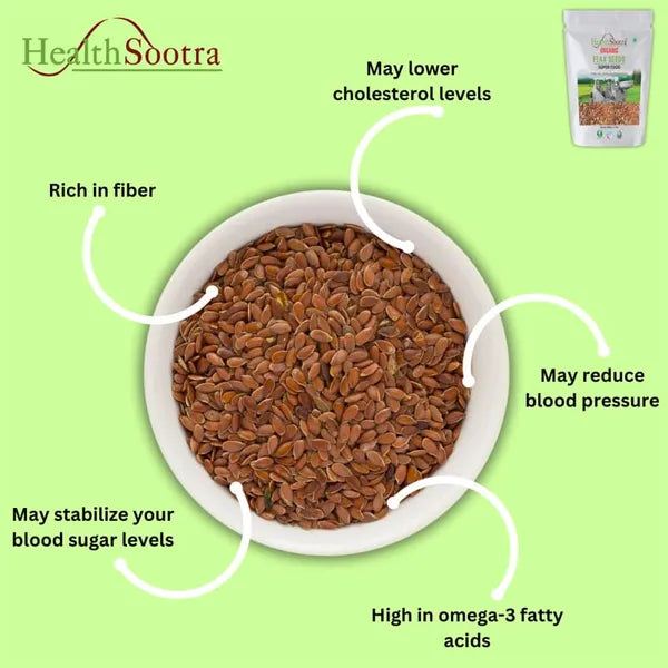 100% Organic Flax Seeds.