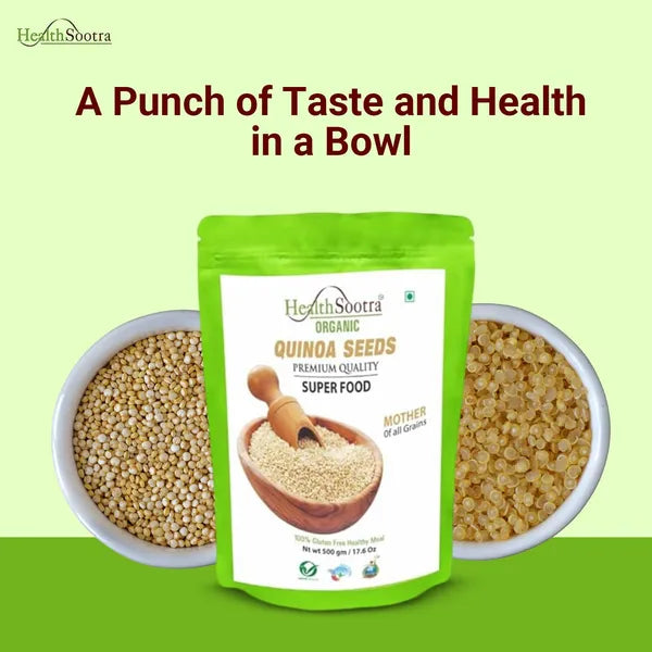 Whole White Quinoa | 100% Organic, Gluten-Free &amp; High Protein Super food (Pack size 500g).