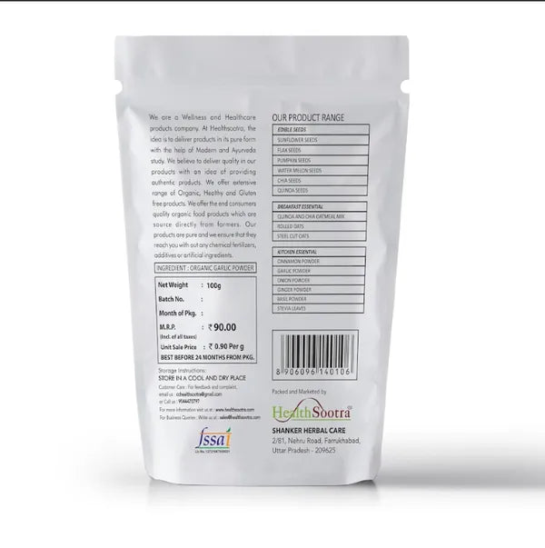 100% Organic Garlic Powder. 100g Pack