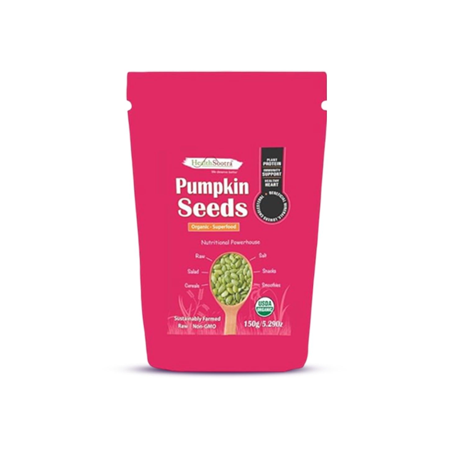 Pumpkin Seeds | Organic, High Zinc & Magnesium Superfood Pack size 150g