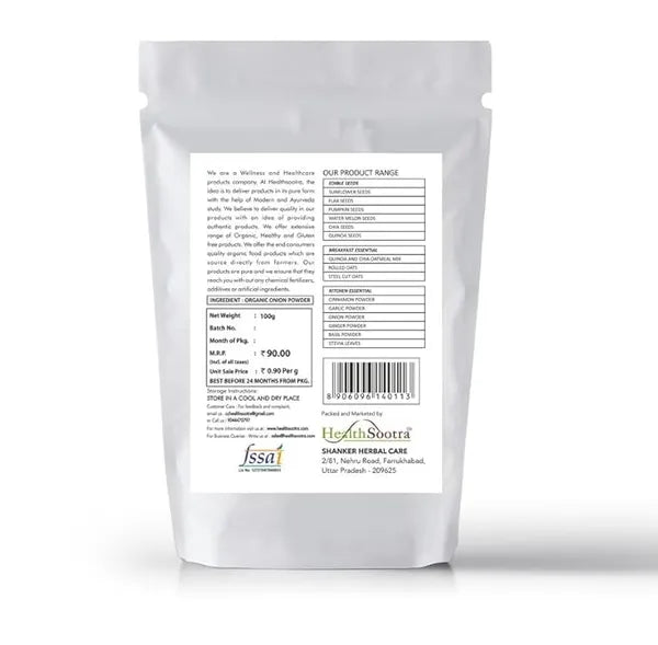 100% Organic Onion Powder. 100g Pack
